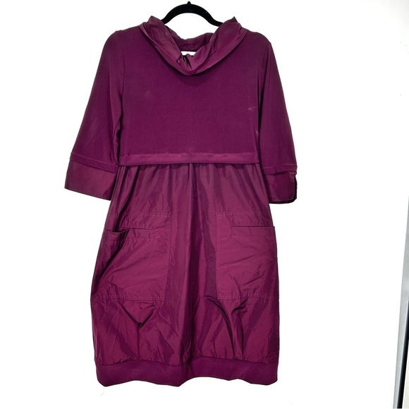 JOSEPH RIBKOFF ballon maroon midi knee length dress R24 - Picture 2 of 8